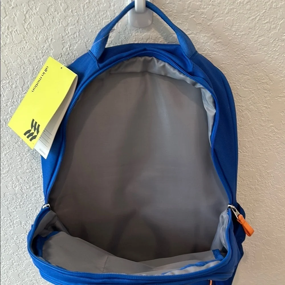 All in Motion Blue and Orange Sporty Backpack with Padded Straps